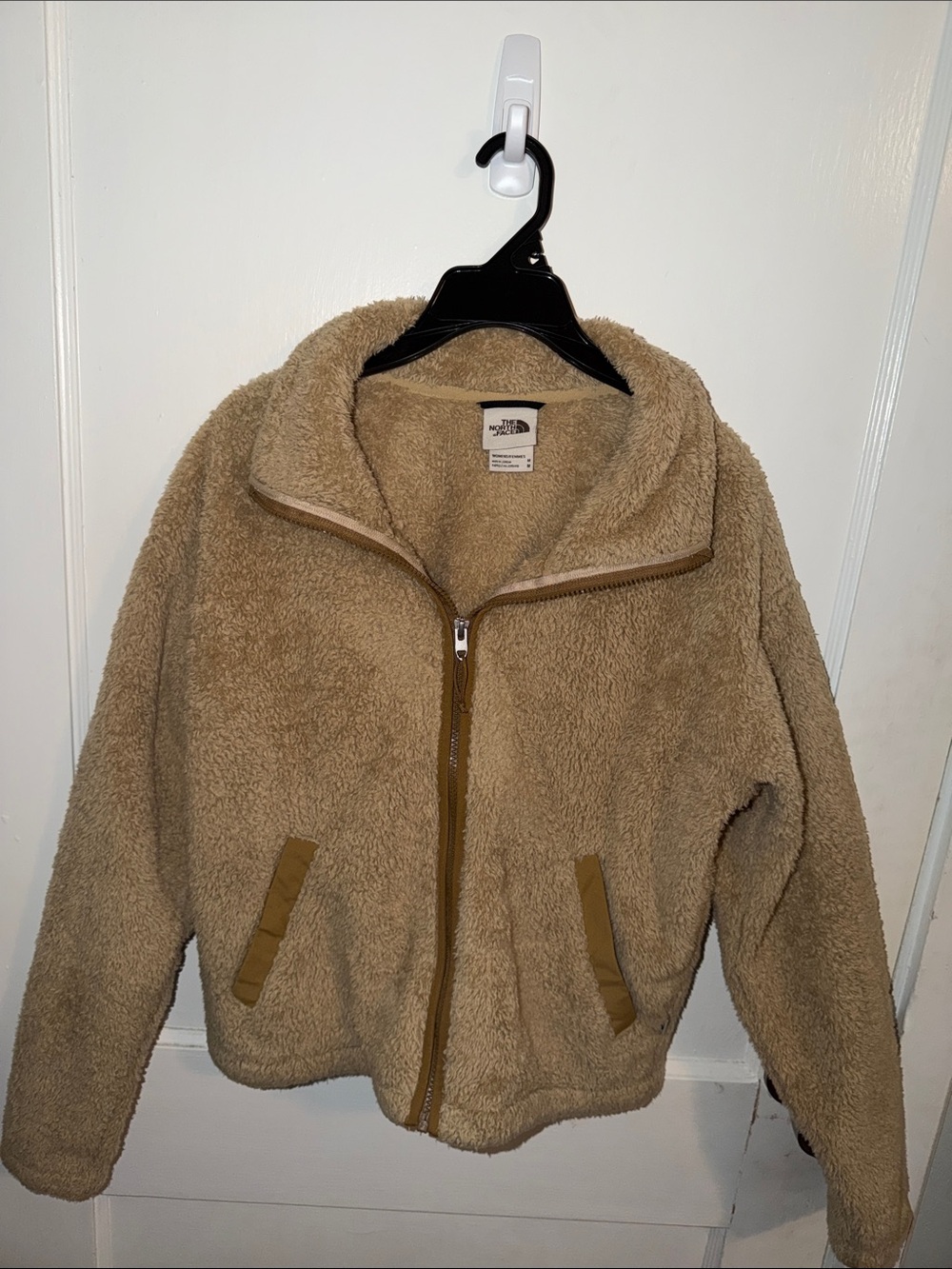 The North Face Tan Sherpa Fleece Zip-Up Jacket